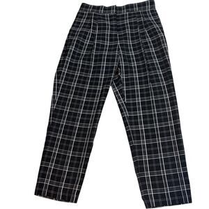 Vince Camuto Womens Black Plaid Trousers Dress Pants Size 6 Business Casual READ